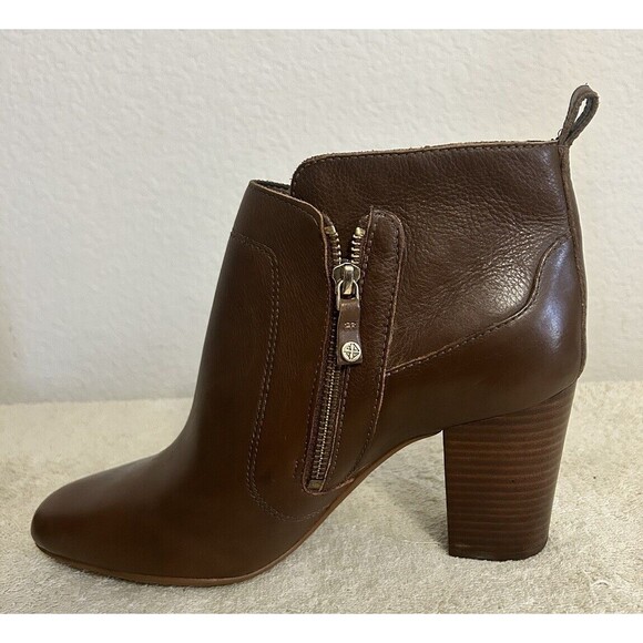 Antonio Melani Women's Size 10M Brown Double Zipper Leather Booties Harlen - Picture 6 of 11